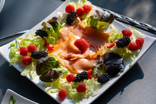 colorful rainbow plate of fruits and vegetables